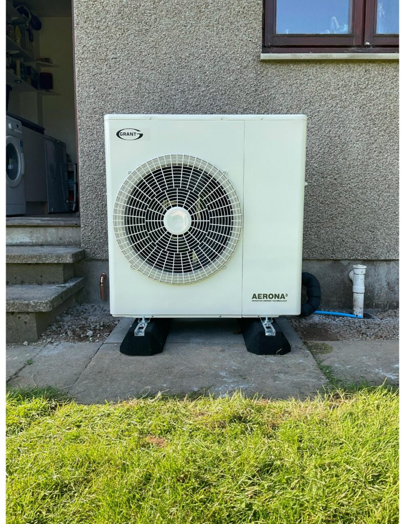 Heat pump outdoor unit for energy-efficient heating and cooling solutions.