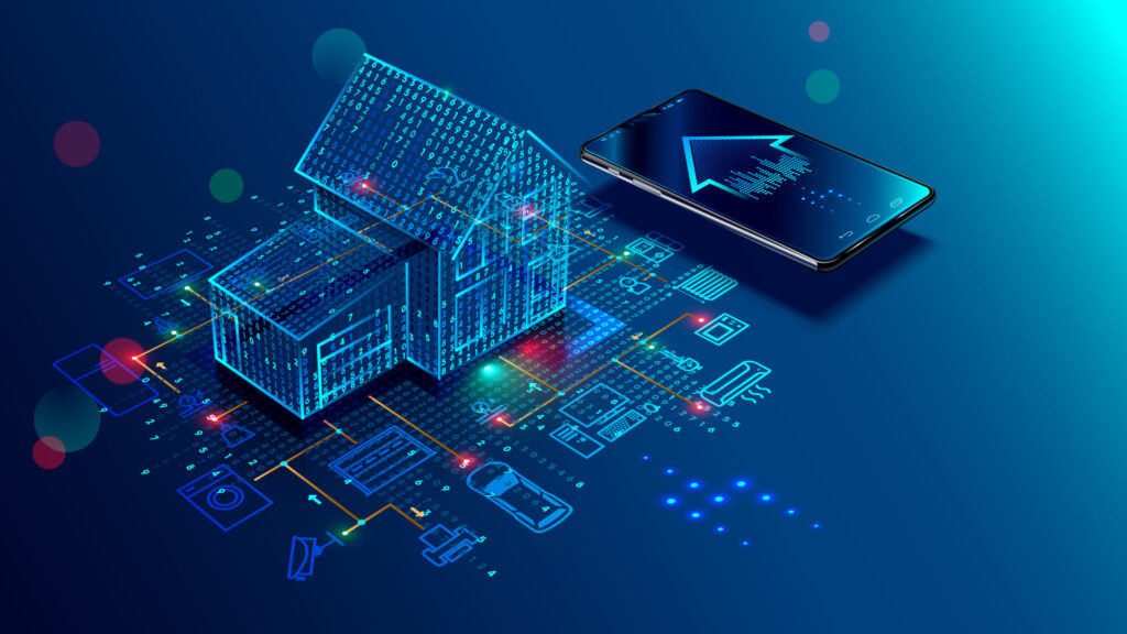 Digital smart energy management system with data analytics and mobile app integration.