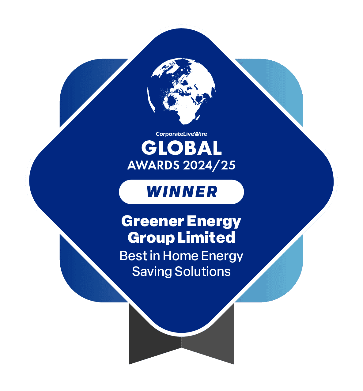 Award badge for Greener Energy Group Limited, winner of Best in Home Energy Saving Solutions, 2024/2.