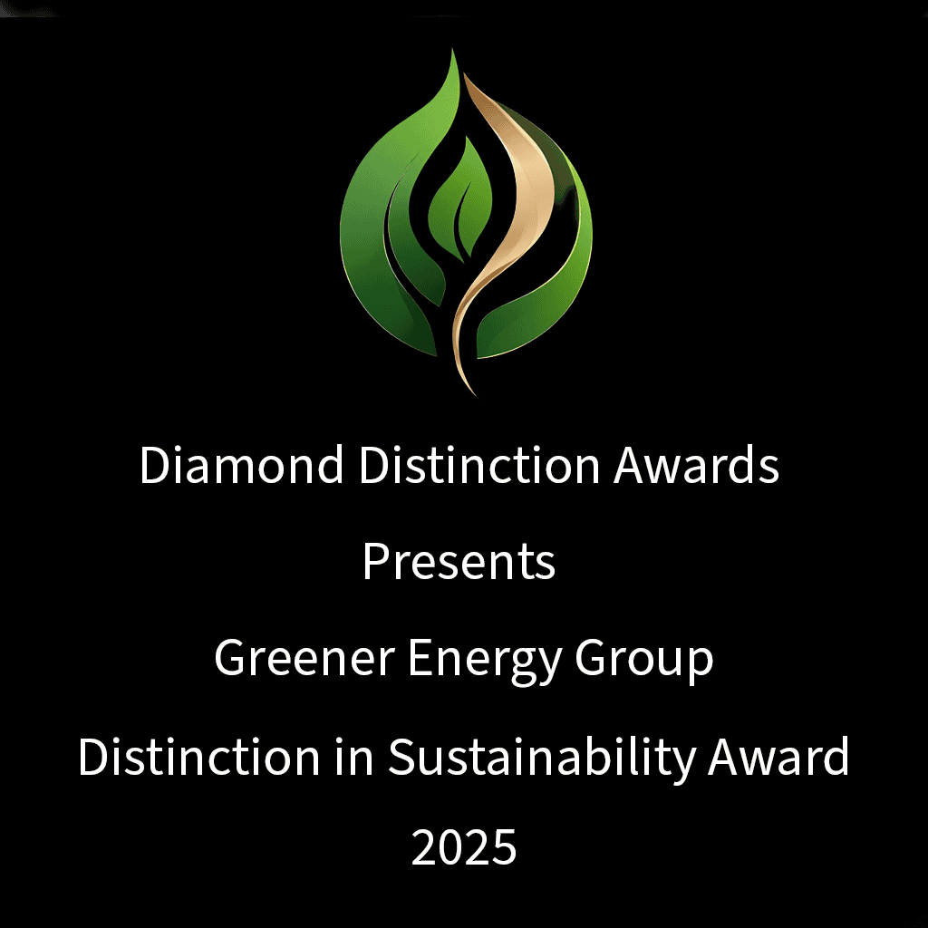 Greener Energy Group logo for sustainability award 2025.